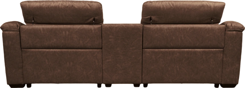 Диван прямой Флора, электрореклайнер, двухместный, экокожа Стайл 03 / Эбен