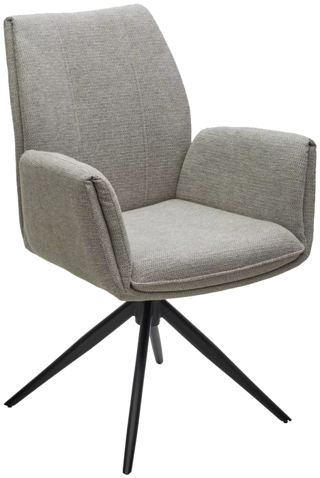 Стул Yozef, мягкий, KN01-04 светло-серый, поворотный, ткань, черный каркас
