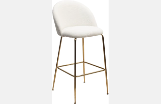 Барный стул Glade NINI-01 Белый, teddy, золотой каркас