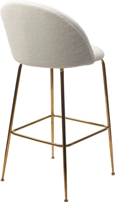 Барный стул Glade NINI-01 Белый, teddy, золотой каркас