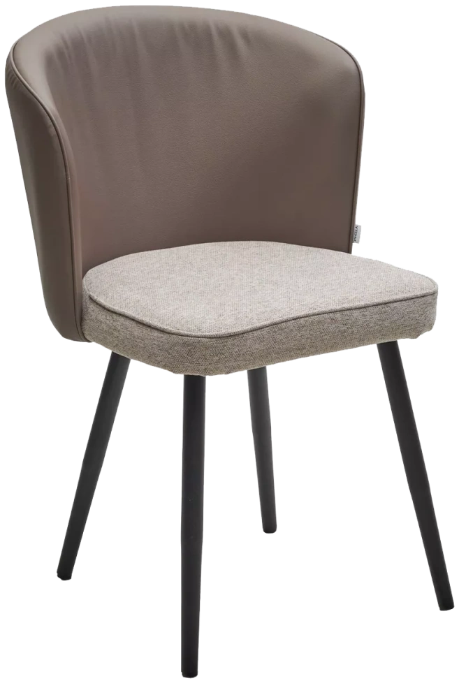 Стул Моне, мягкий, Rovena Biscut ткань, Orakul 290 экокожа, черный каркас