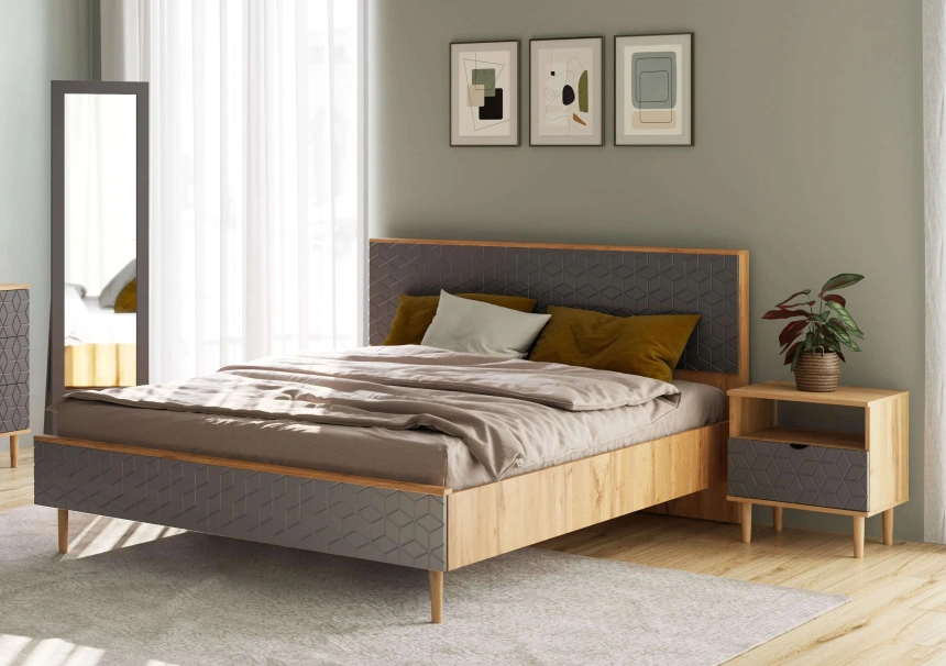 Спальный гарнитур Денвер, композиция #2, дуб вотан / графит