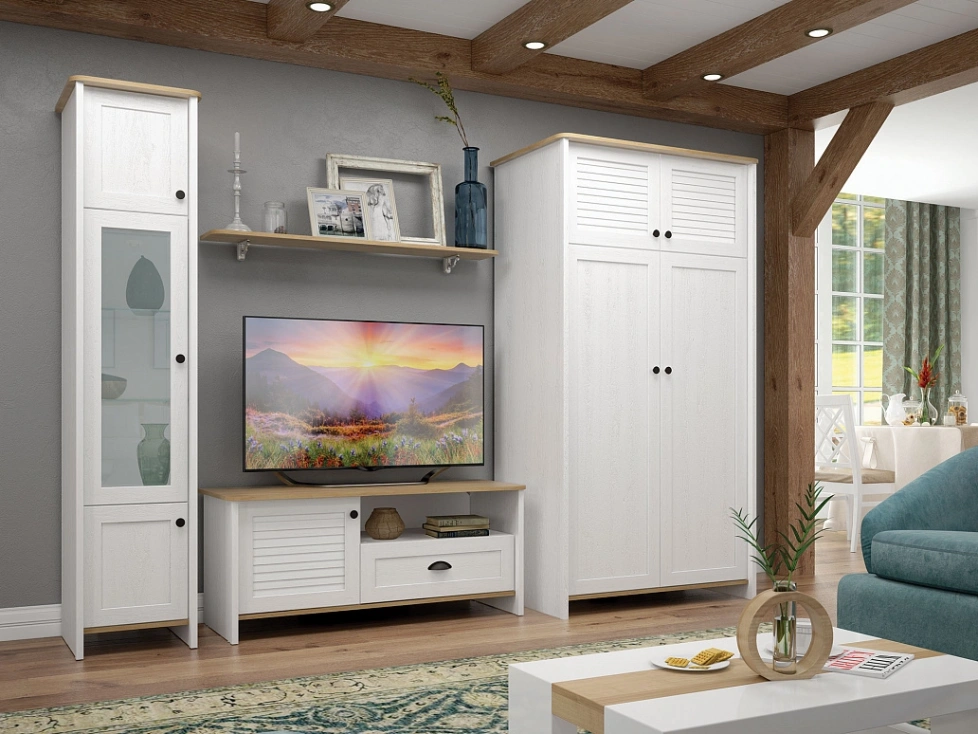 Модульная гостиная Тифани, дуб небраска / белый