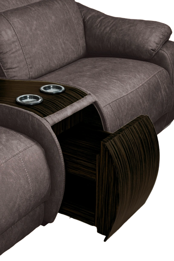 Диван прямой Флора, электрореклайнер, двухместный, экокожа Стайл 06 / Эбен