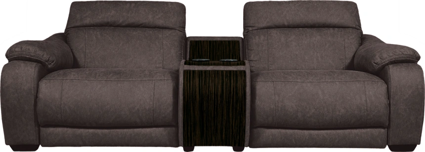 Диван прямой Флора, электрореклайнер, двухместный, экокожа Стайл 06 / Эбен