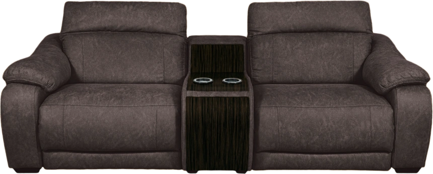 Диван прямой Флора, электрореклайнер, двухместный, экокожа Стайл 06 / Эбен