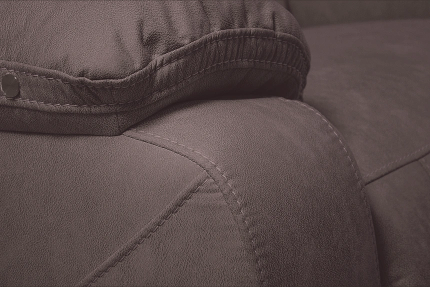 Диван прямой Флора, электрореклайнер, двухместный, экокожа Стайл 06 / Эбен