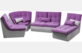 Диван угловой София 2, Tenerife italian plum, Tenerife silver, с задней тканью