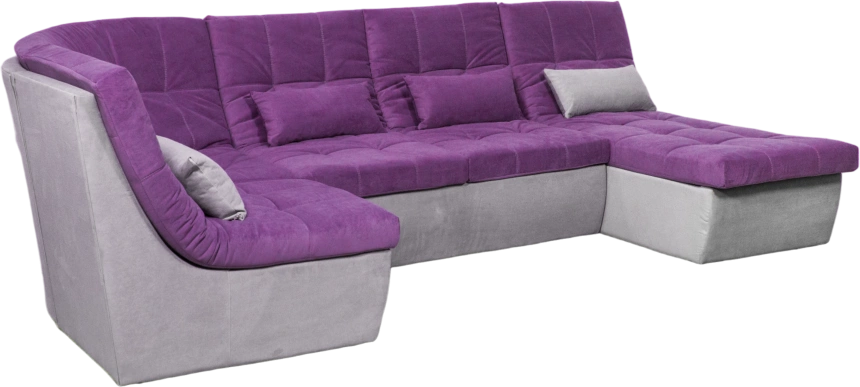 Диван угловой София 2, Tenerife italian plum, Tenerife silver, с задней тканью