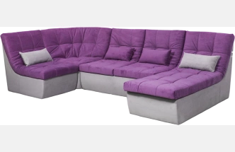 Диван угловой София 2, Tenerife italian plum, Tenerife silver, с задней тканью