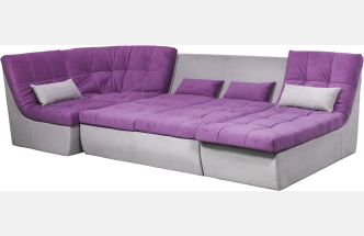 Диван угловой София 2, Tenerife italian plum, Tenerife silver, с задней тканью