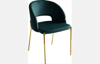 Стул Agnes, мягкий, Bluvel-78 зеленый, золотой каркас
