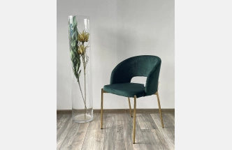 Стул Agnes, мягкий, Bluvel-78 зеленый, золотой каркас