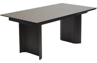 Кухонный стол Ragnar 180, цвет 1697 Коричневая кожа, керамика, Темно-серый каркас