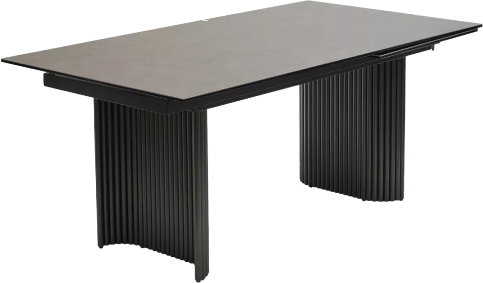 Кухонный стол Ragnar 180, цвет 1697 Коричневая кожа, керамика, Темно-серый каркас