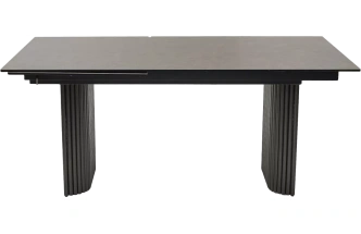 Кухонный стол Ragnar 180, цвет 1697 Коричневая кожа, керамика, Темно-серый каркас