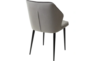 Стул Seattle-V, мягкий, светло-серый #26, велюр, черный каркас 