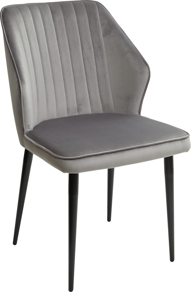 Стул Seattle-V, мягкий, светло-серый #26, велюр, черный каркас