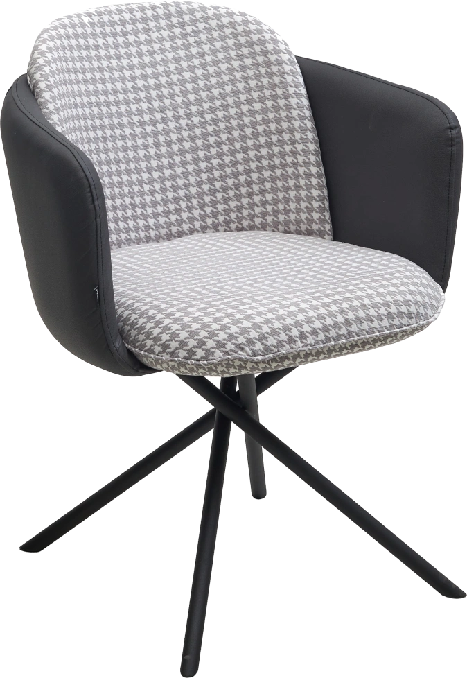 Стул Лилу Дан, мягкий, поворотный, Уют Грей Клык, Orakul 998 темно-серый, черный каркас