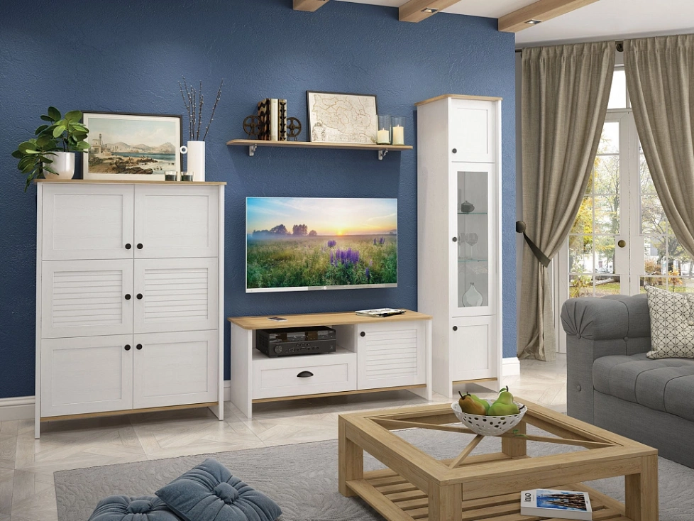 Модульная гостиная Тифани 2, дуб небраска / белый