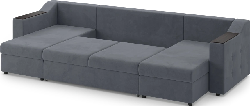 Диван П-образный Невада, модель 020, комплектация 4, Omega 32 (темно-серый)