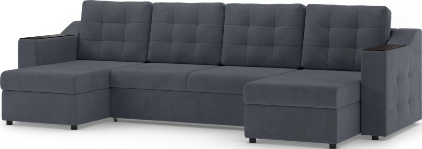 Диван П-образный Невада, модель 020, комплектация 4, Omega 32 (темно-серый)