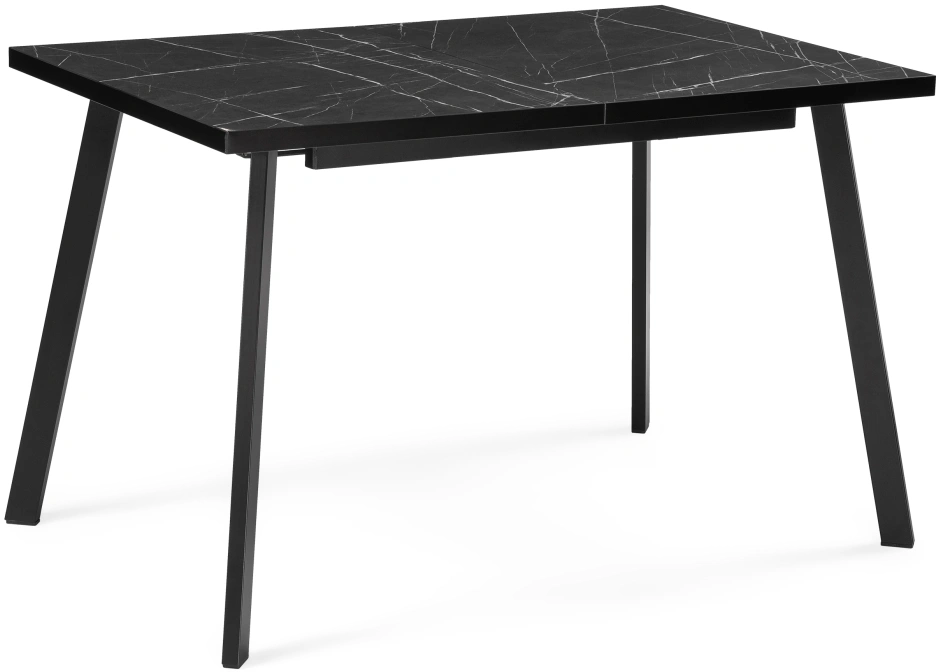 Кухонный раздвижной стол Цефей, 120(160)х75х75, файерстоун / черный матовый