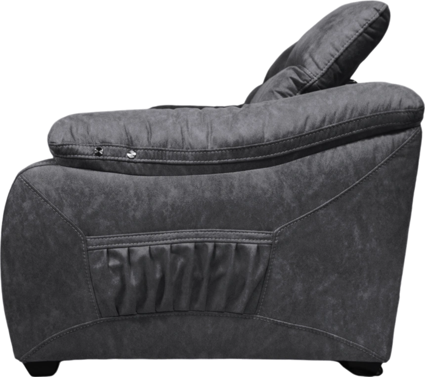 Диван прямой Флора, электрореклайнер, двухместный, экокожа Стайл 17 / Эбен 