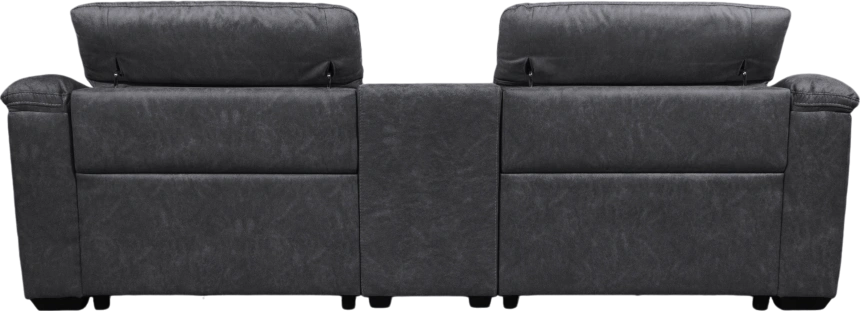 Диван прямой Флора, электрореклайнер, двухместный, экокожа Стайл 17 / Эбен 