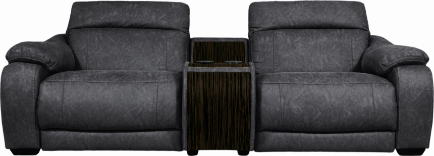 Диван прямой Флора, электрореклайнер, двухместный, экокожа Стайл 17 / Эбен 