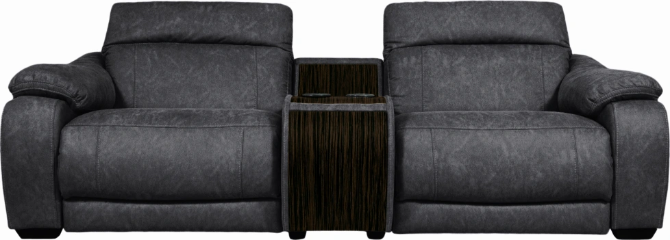 Диван прямой Флора, электрореклайнер, двухместный, экокожа Стайл 17 / Эбен 