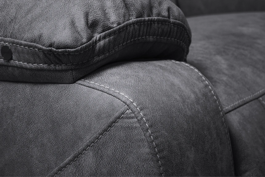 Диван прямой Флора, электрореклайнер, двухместный, экокожа Стайл 17 / Эбен 