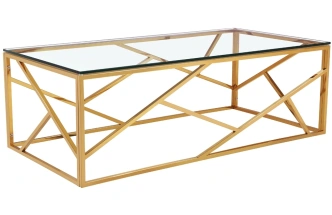 Журнальный стол GY-CT2051214GOLD, 60x120x40, стекло, прозрачный / золото