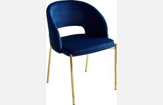 Стул Agnes, мягкий, Bluvel-86 Navy Blue, золотой каркас