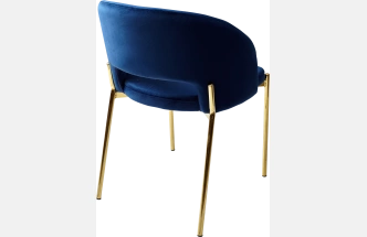 Стул Agnes, мягкий, Bluvel-86 Navy Blue, золотой каркас