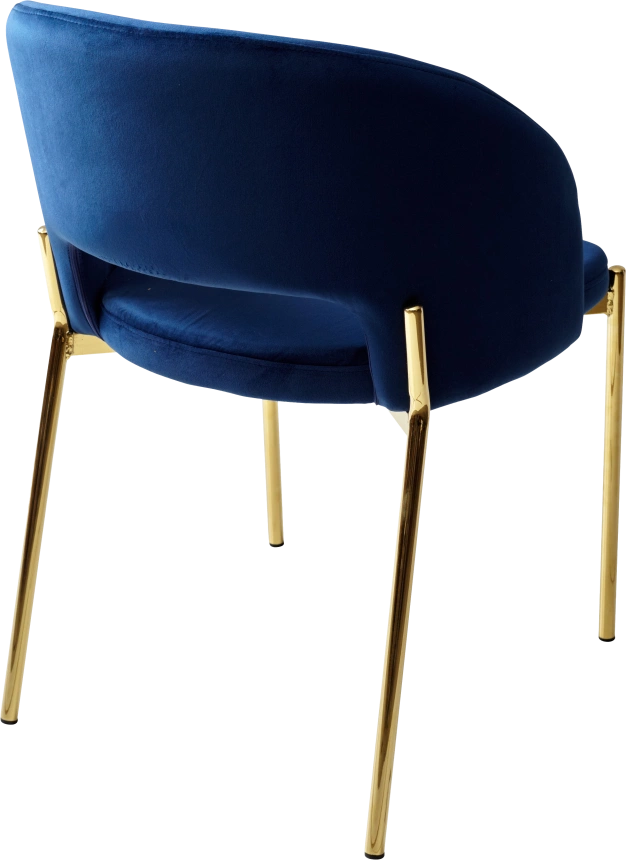 Стул Agnes, мягкий, Bluvel-86 Navy Blue, золотой каркас