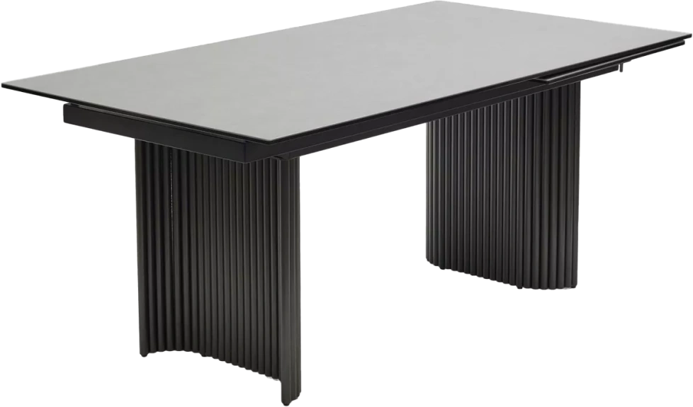 Кухонный стол Ragnar 180, цвет 1699 Серая кожа, керамика, Темно-серый каркас