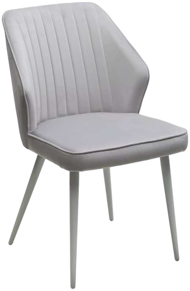 Стул Seattle-V, мягкий, светло-серый BM-4, велюр, белый каркас