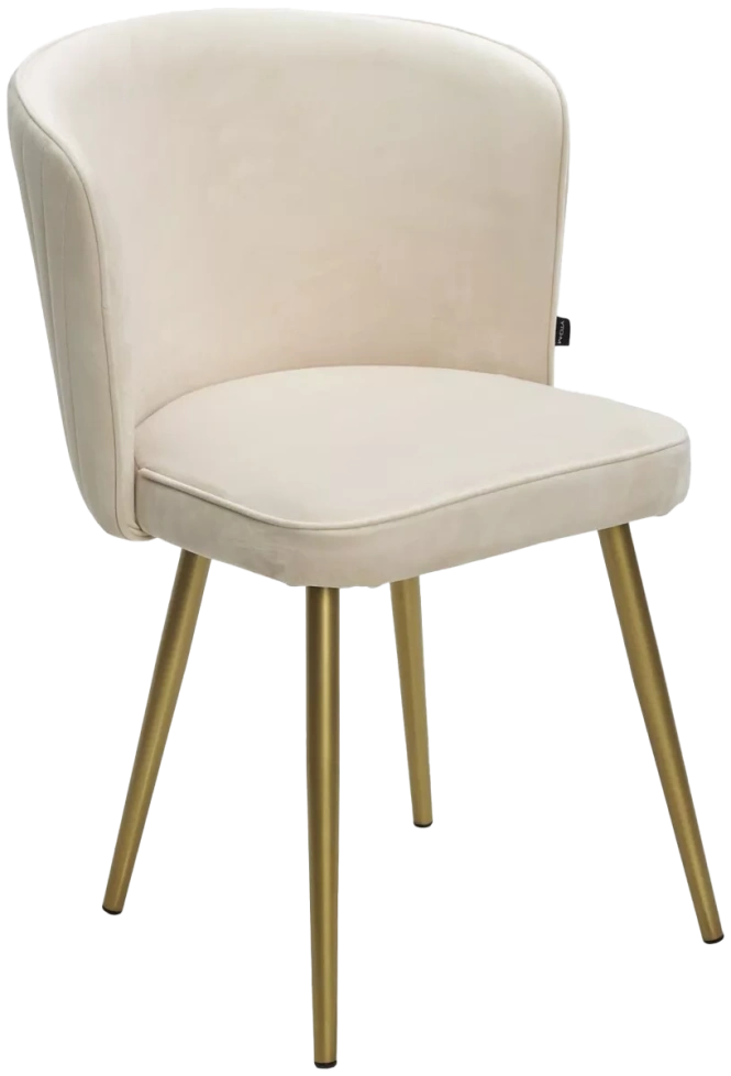 Стул Моне, мягкий, Zizi 002 молочный, велюр, золотой каркас