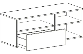 Тумба под ТВ Кёльн 1220, с ящиком, белый аляска / белый глянец