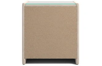 Тумба прикроватная Аризона, мягкая, с ящиками, велюр, альба бежевый