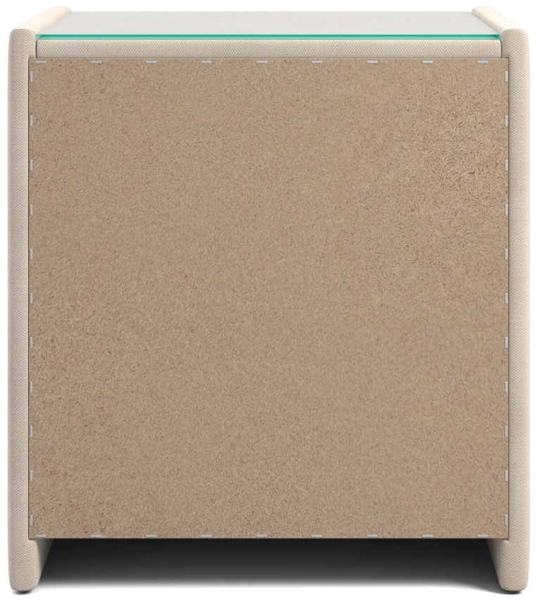 Тумба прикроватная Аризона, мягкая, с ящиками, велюр, альба бежевый