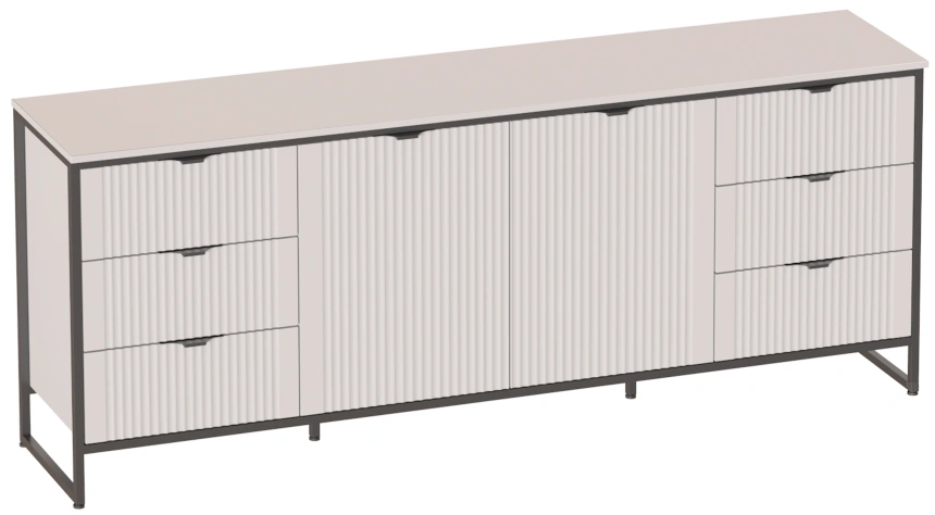 Тумба Нора, с глухими дверями, с полками и ящиками, персидский жемчуг