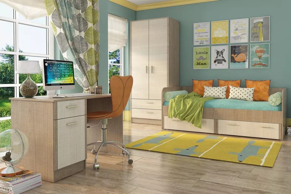 Модульная детская спальня Юта, крослайн карамель / латте