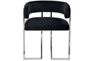 Стул GY-8504STUL-CHERN, мягкий, велюр, черный / хром 