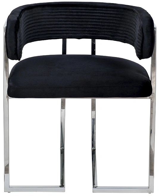 Стул GY-8504STUL-CHERN, мягкий, велюр, черный / хром 