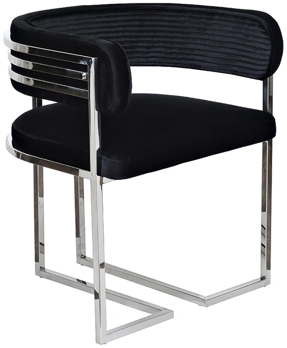 Стул GY-8504STUL-CHERN, мягкий, велюр, черный / хром 