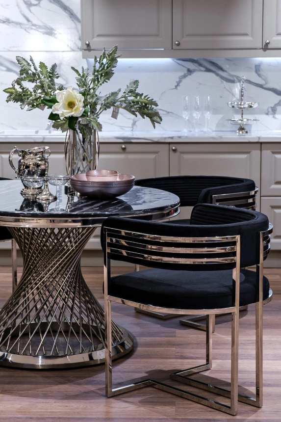 Стул GY-8504STUL-CHERN, мягкий, велюр, черный / хром 