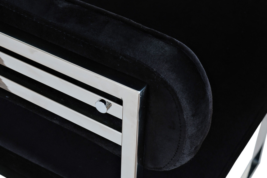 Стул GY-8504STUL-CHERN, мягкий, велюр, черный / хром 