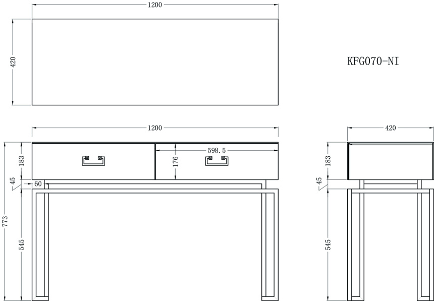 Туалетный столик KFG070-NI, белый/ хром  